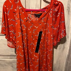 Banana republic top flutter sleeve red medium NWT